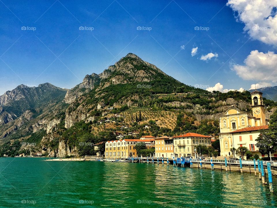 View of Lake Iseo, Lombardy, italy