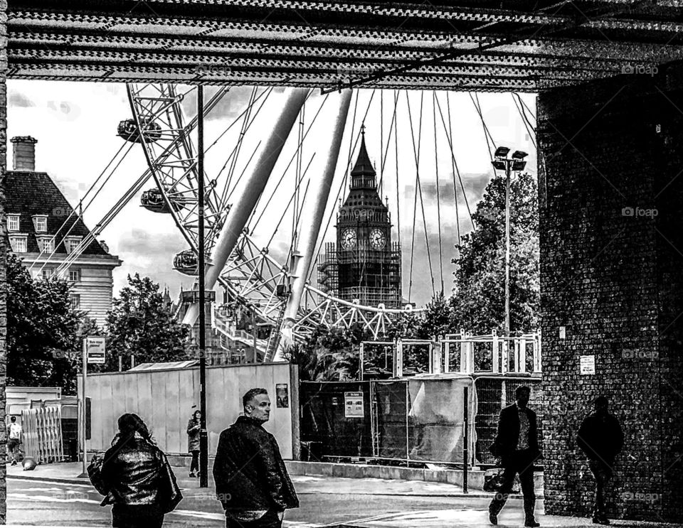 London Eye & Big Ben | B&W
