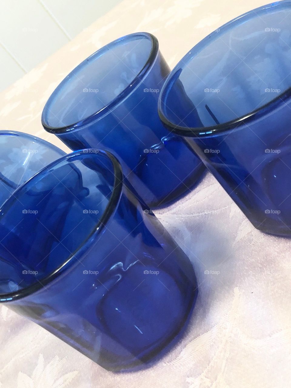 Cobalt Tumblers Short Wide Cobalt Glasses Set cobalt Kitchen Drink Serving Cobalt Colors Bright Blue Glass perfect Whiskey Sized Glass Tumblers 