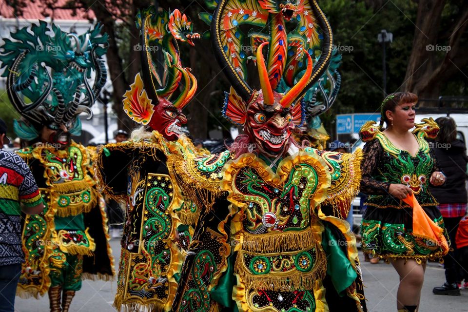 People in gorgeous carnival costumes