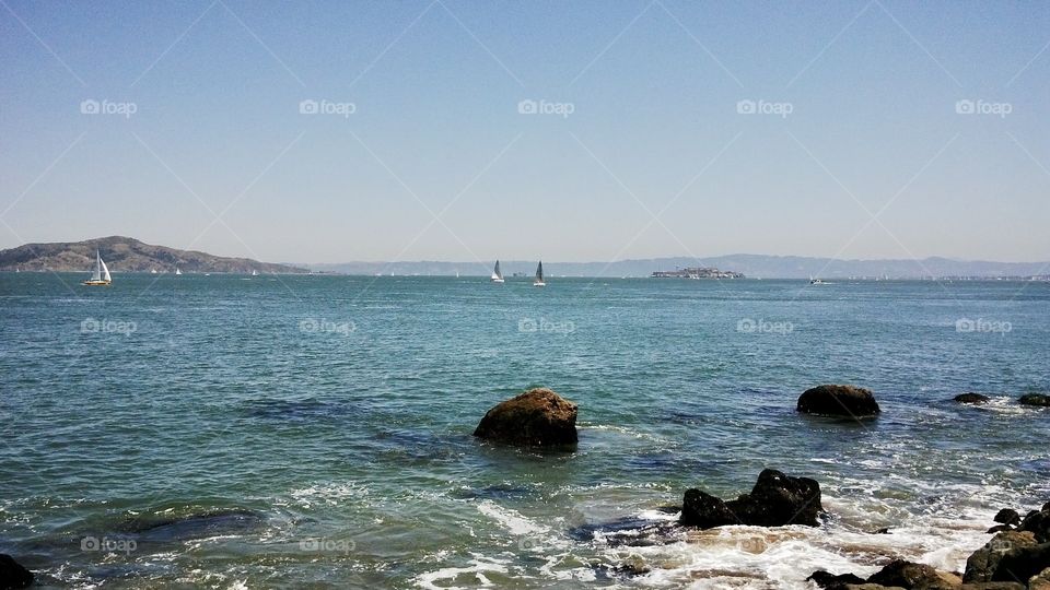 Boats. Rocks 