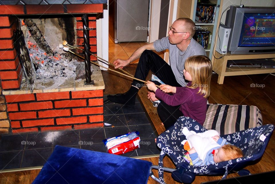 Barbeque marshmallows indoors 