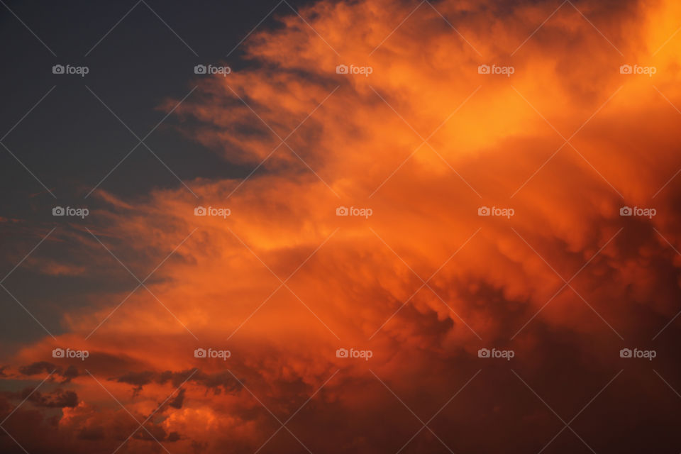 Vibrant orange clouds