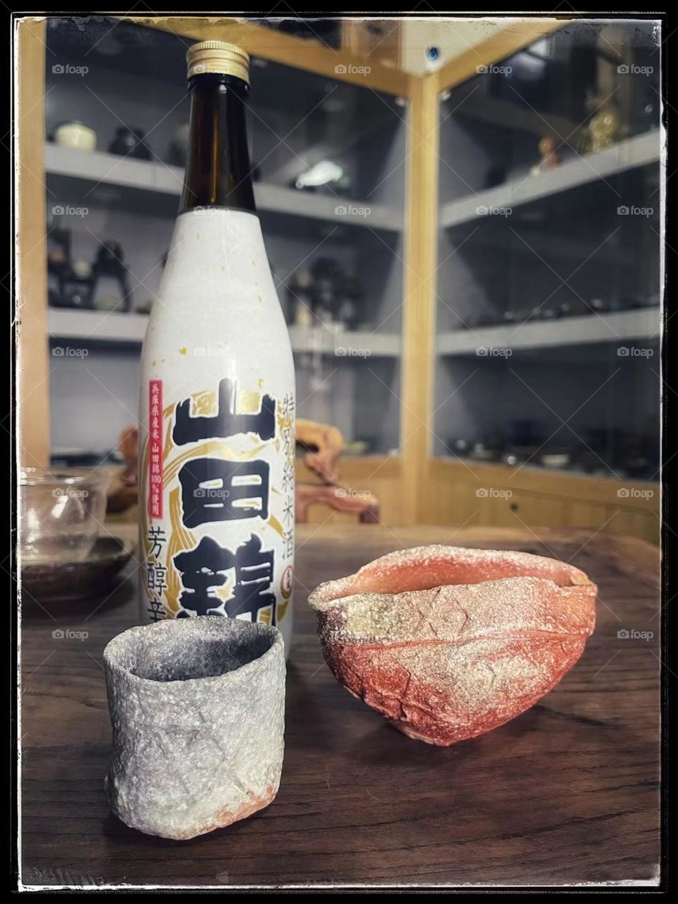 Sake wine and cup