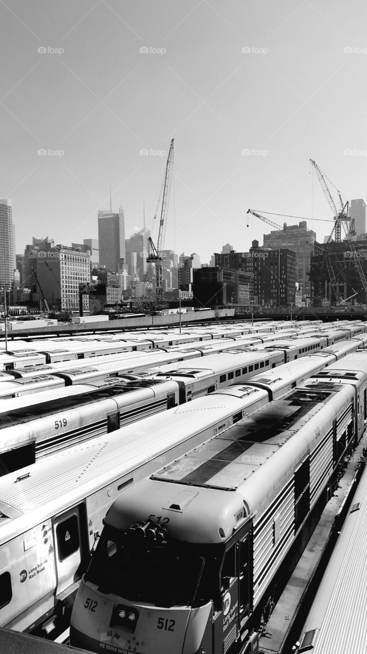 A View from the Highline: Subway Trains and the New York Skyline, 2016