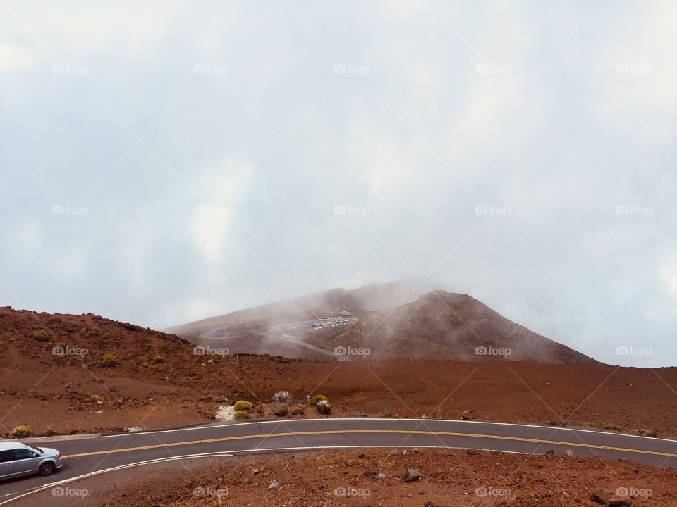 One of the craters on the volcano 