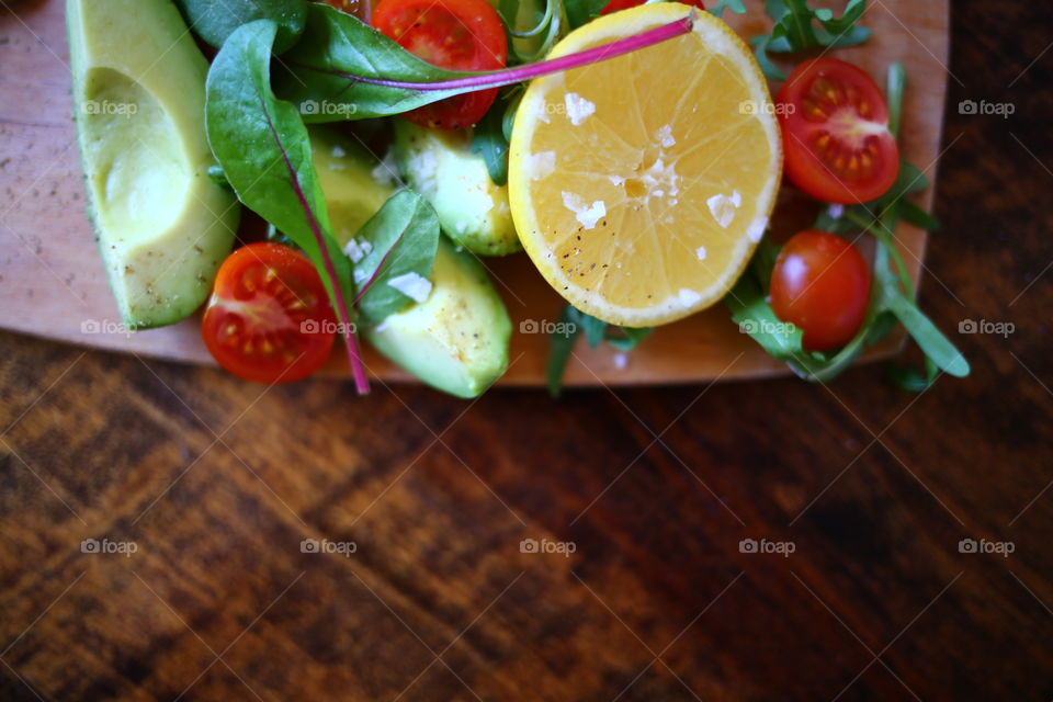 High angle view of food