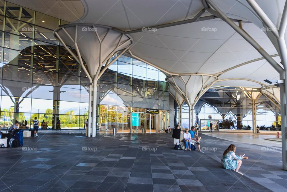 The entrance to Split airport passenger terminal