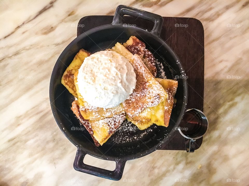 French toast with ice cream