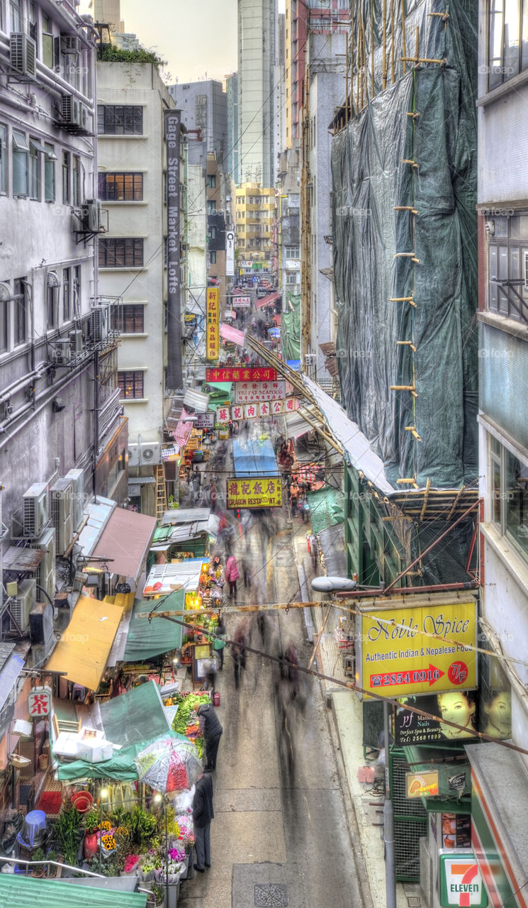 Gage street markets. Perpetual markets at Gage st, Hong Kong 
