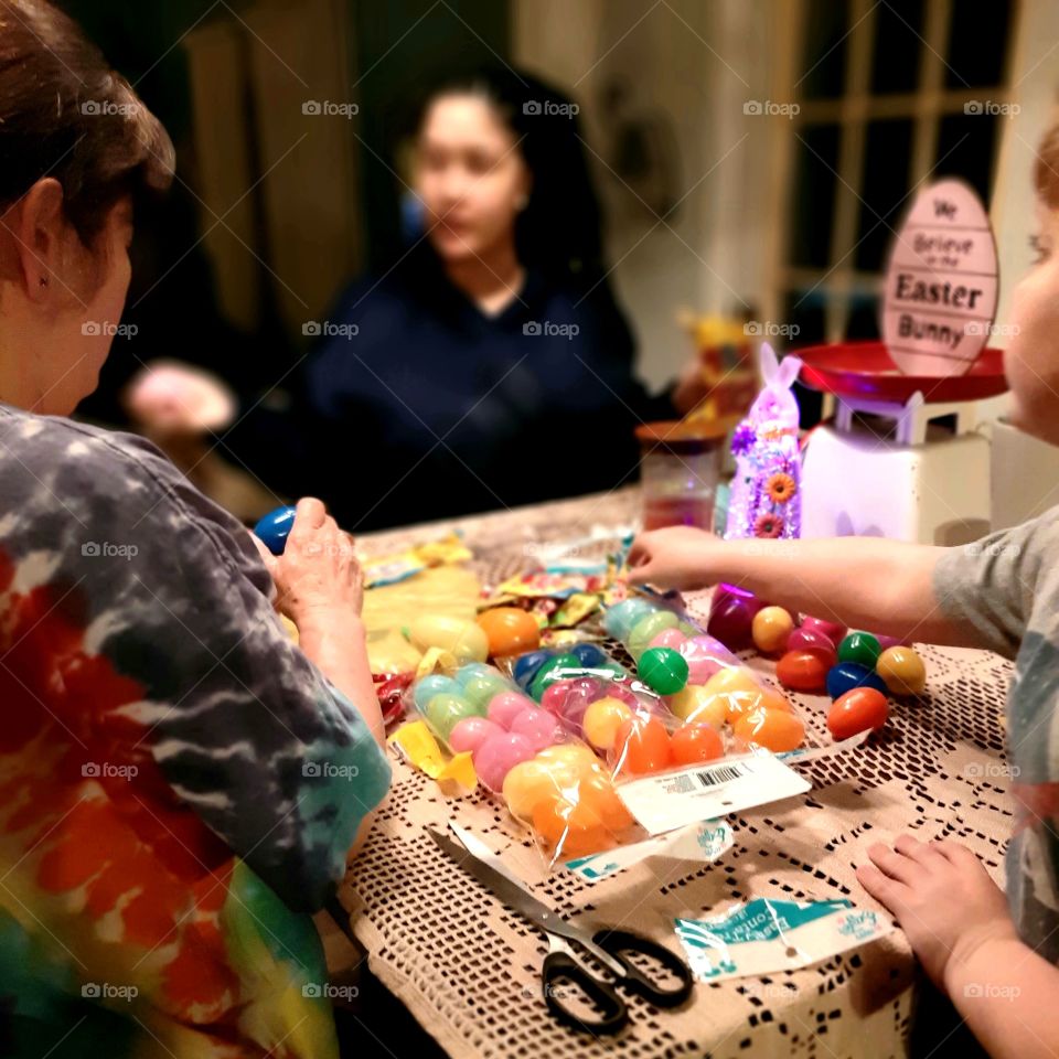 stuffing eggs for the hunt
