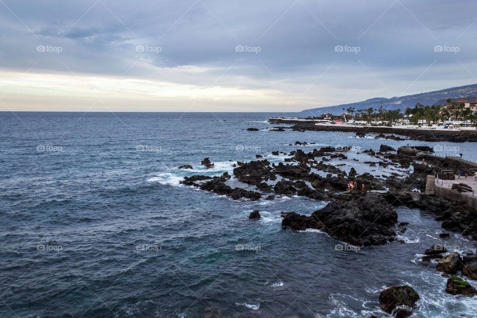 View of the sea at evening