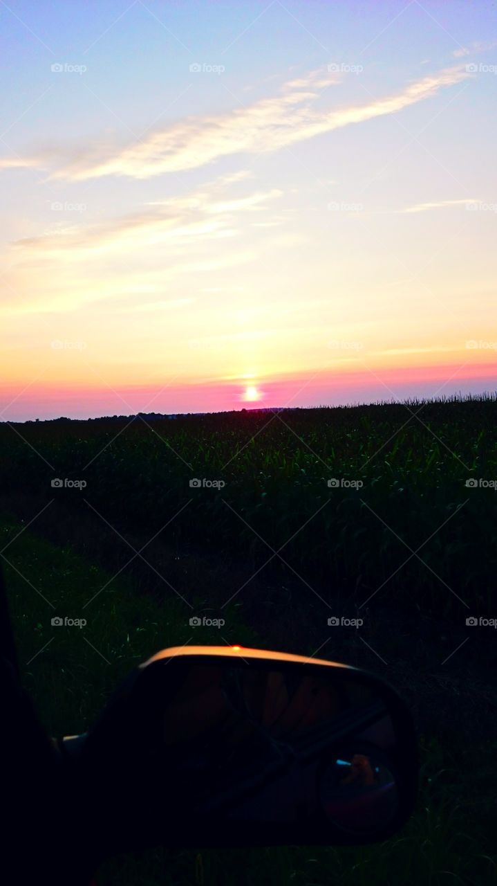 driving sunset Swanton Vt