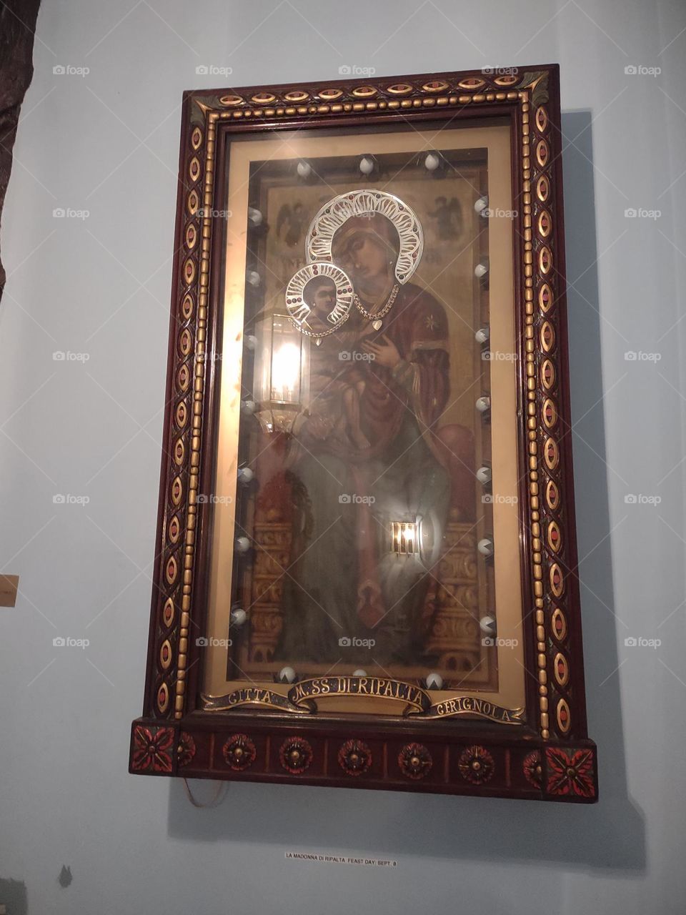 Madonna and Child icon. This painting is more in the Eastern style