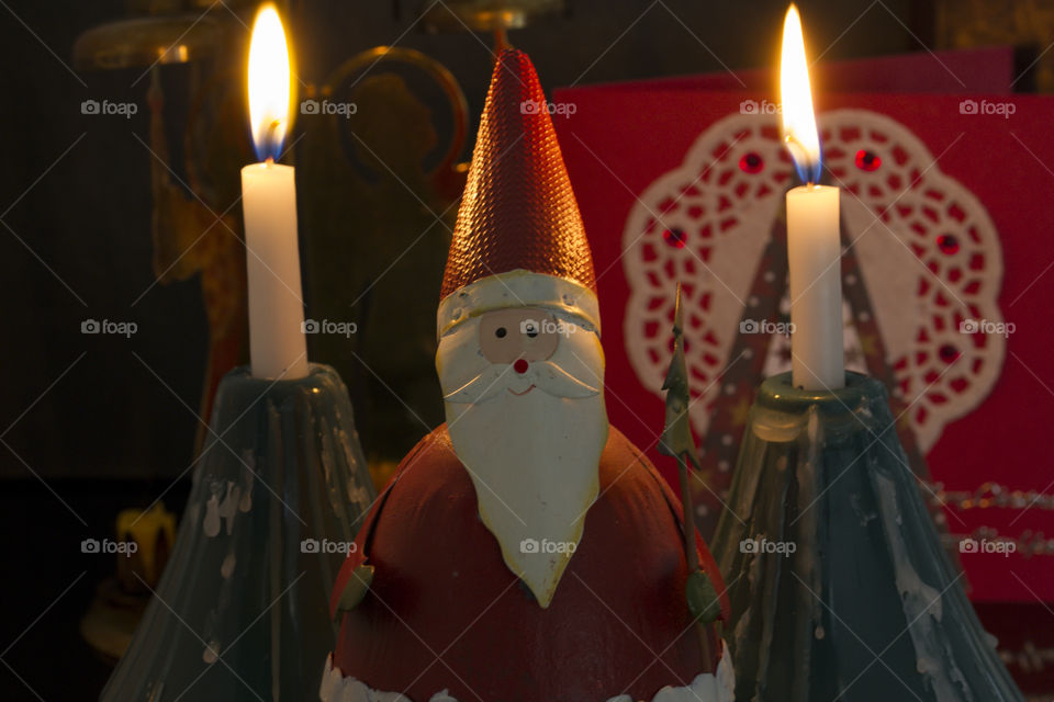 Santa Claus and candles