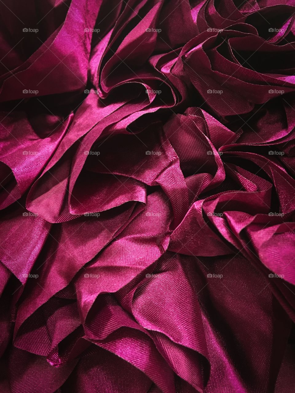 Purple fabric ruffles 