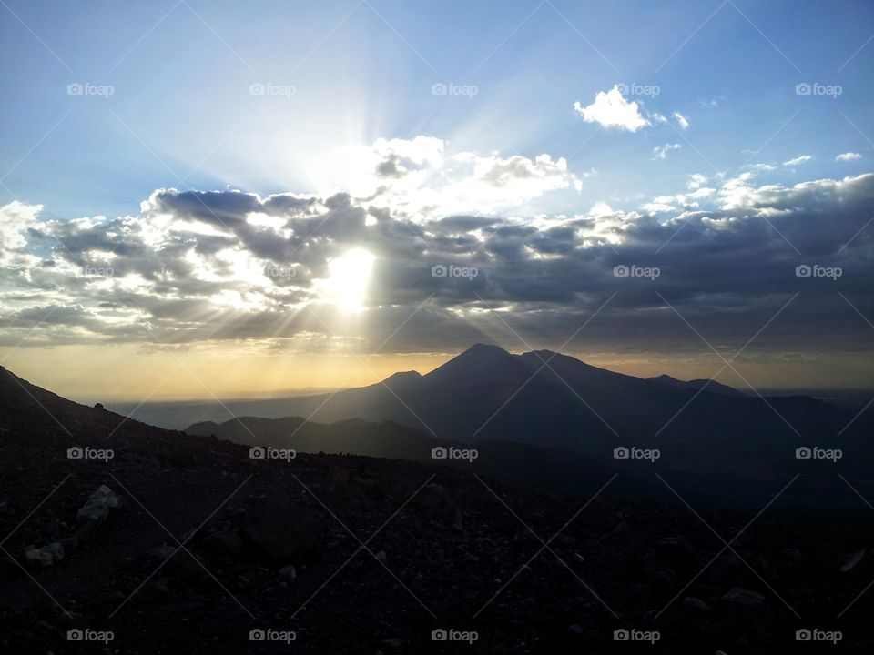 sunset from Telica volcano, Nicaragua