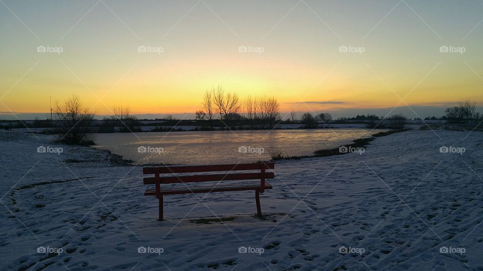 winter bench