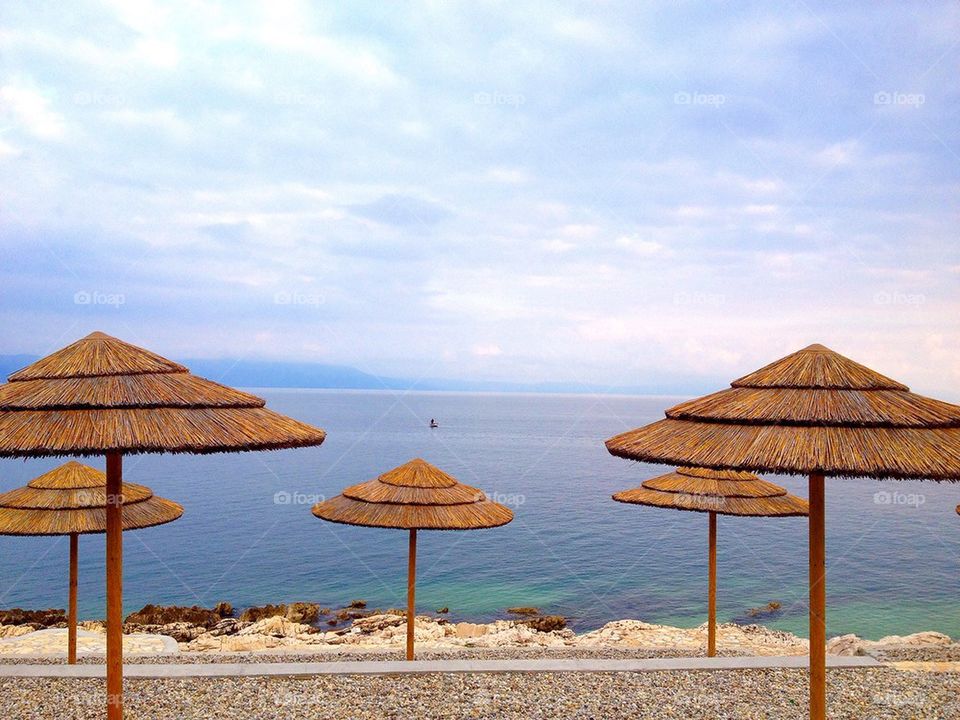 Shade umbrella on beach