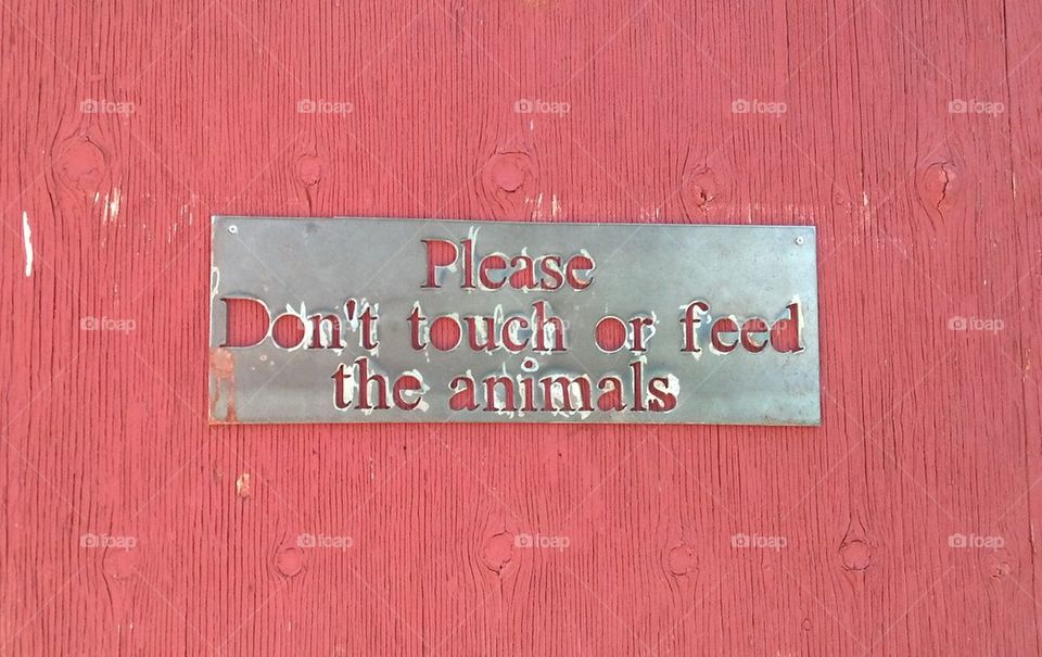 Don't touch the animals