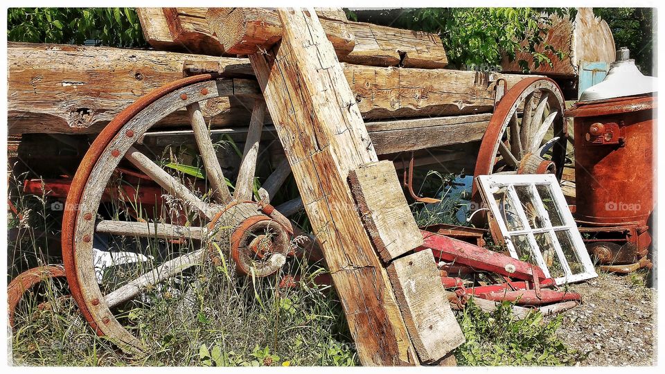 Cart, Old, Wood, Wheel, Vintage