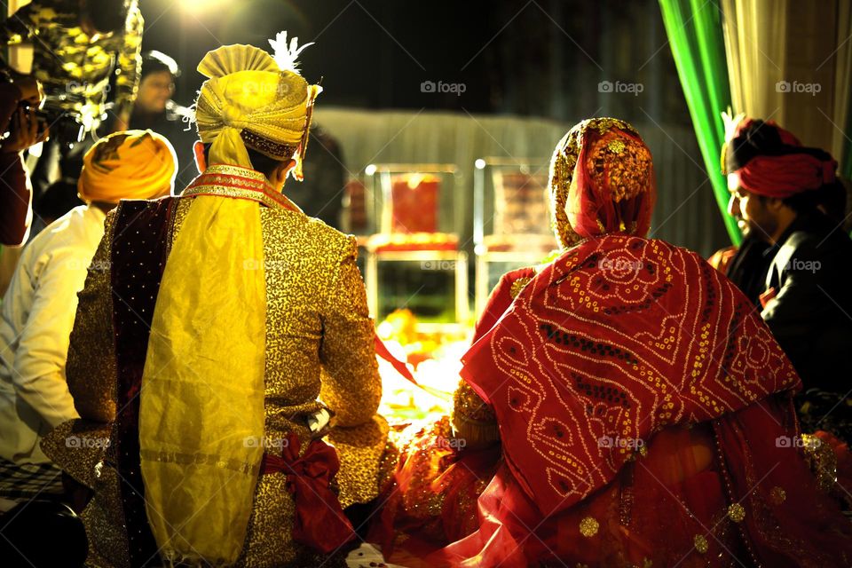 A Gujarat marriage ceremony usually begins with the "Sagai" or "Engagement" ceremony, where the families of the bride and groom exchange gifts, sweets, and rings. This is followed by the "Mandap Muhurat" ceremony, where the families seek blessings fr