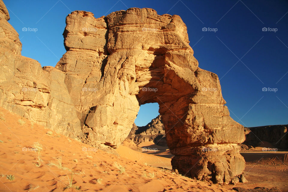 Rock formation in desert