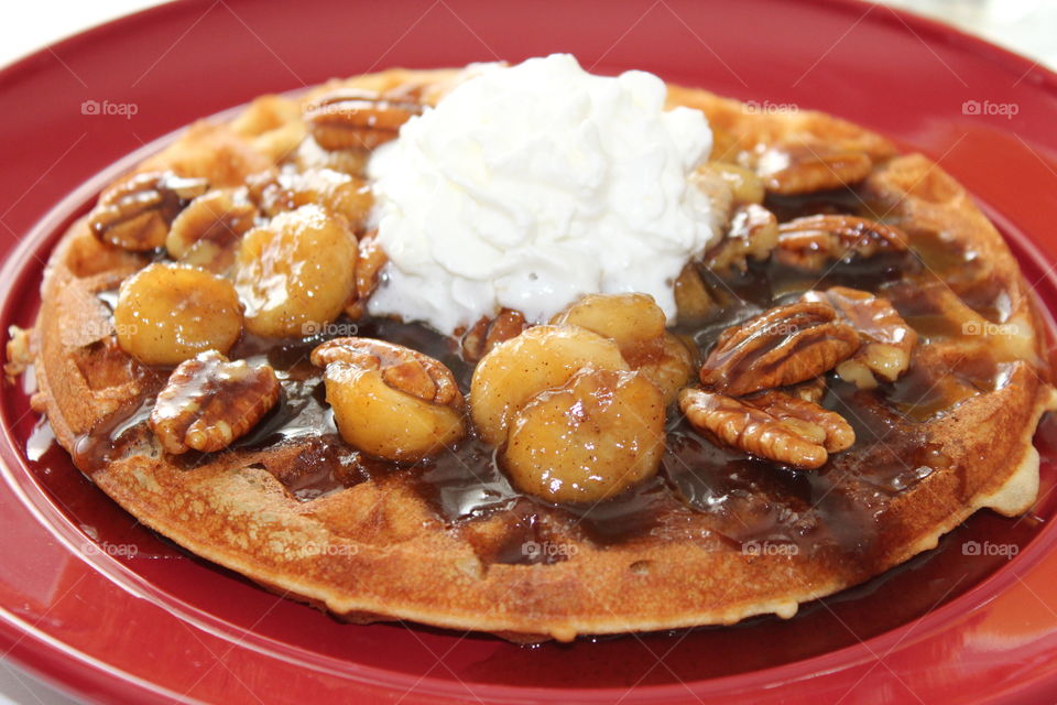 Bananas Foster Waffles 