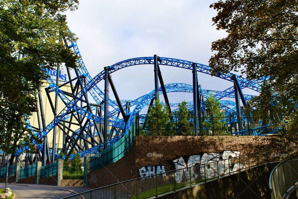 Fun in the city, rollercoaster @Linnanmäki amusement park in Helsinki, Finland