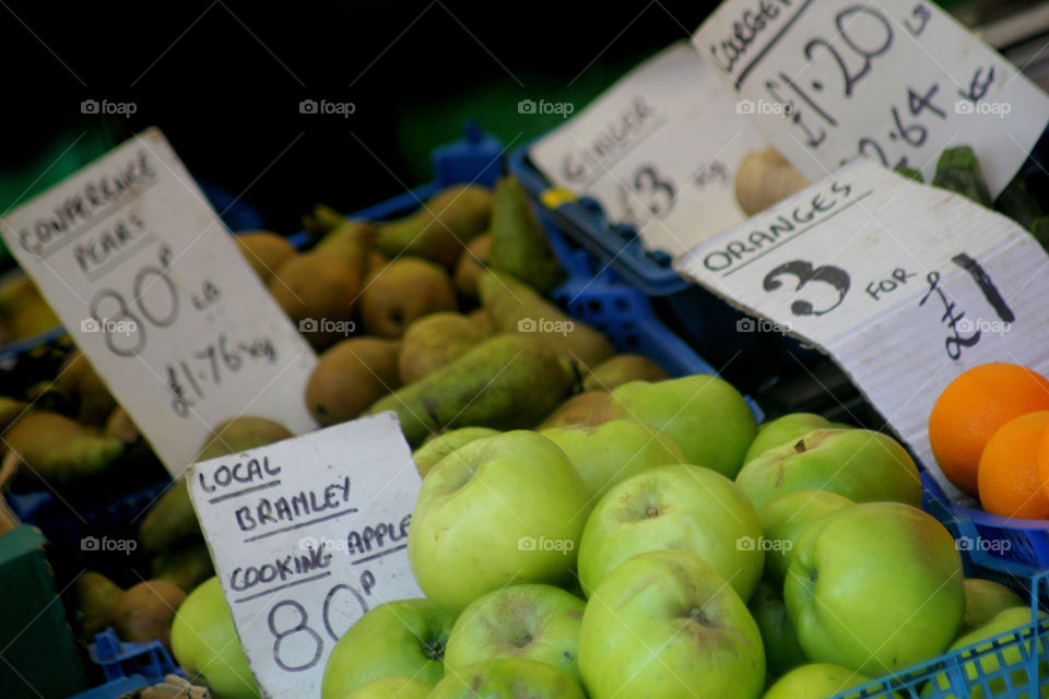 Market stall fruit scene 