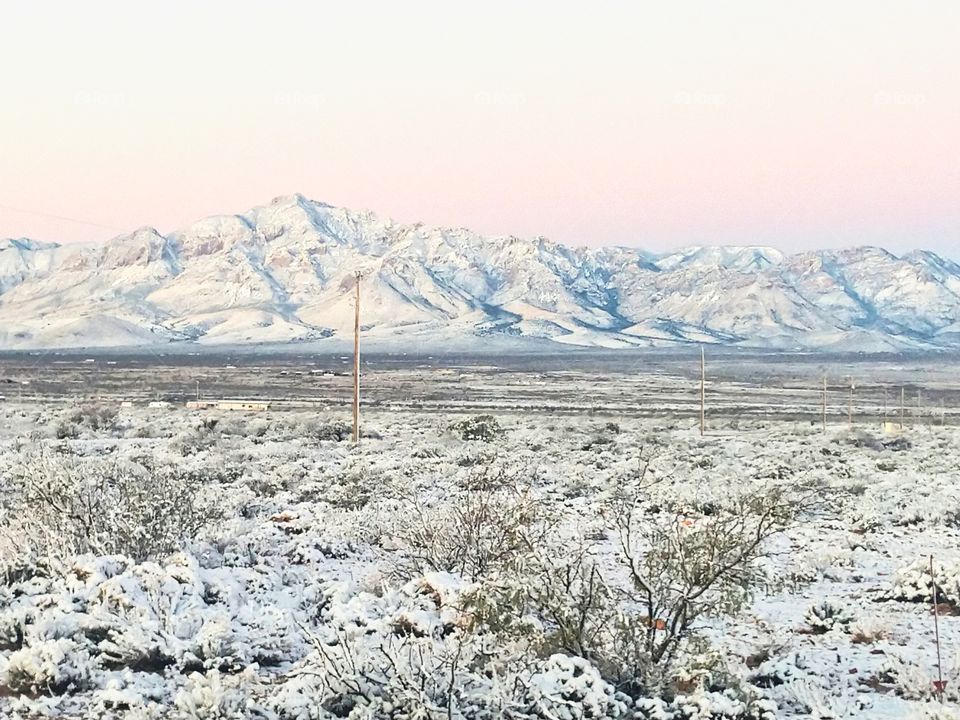 Snow - Chiricahua Mtns - San Simon valley