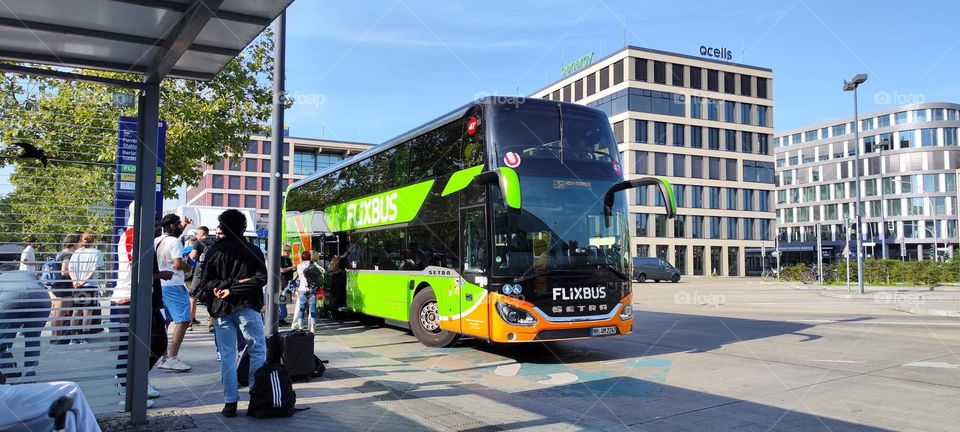 This is the „Flic Bus“, a charter organization that has brought travelers from „Bavaria“ to „Berlin“ and then to „Rostock“ by the „Baltic Sea“, the „Ostsee“ as the local German people call it. 2023. Hypnotic Productions