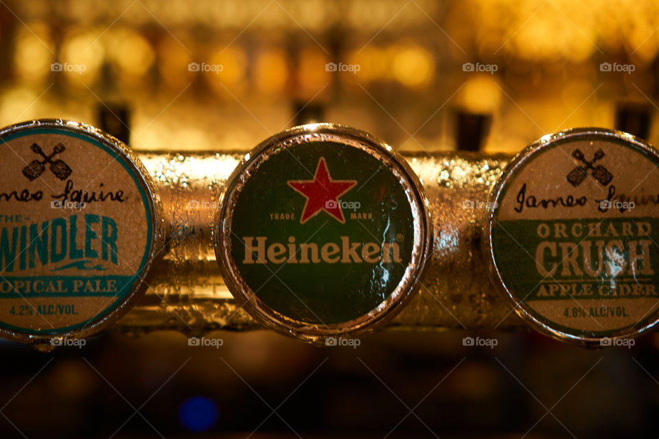 Heineken beer tap in a pub