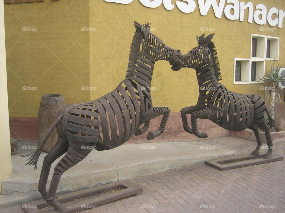 in front of a store in Gaberone Botswana.