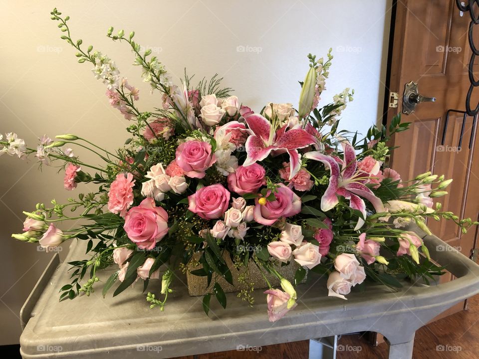 Pink wedding Shower Center Piece 