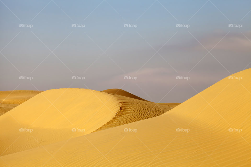 Beautiful sand dunes in the desert. Magical outside.