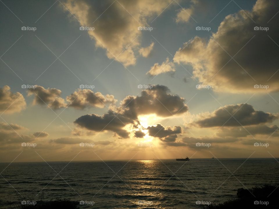 Sunset, Sun, Water, Dawn, Sky