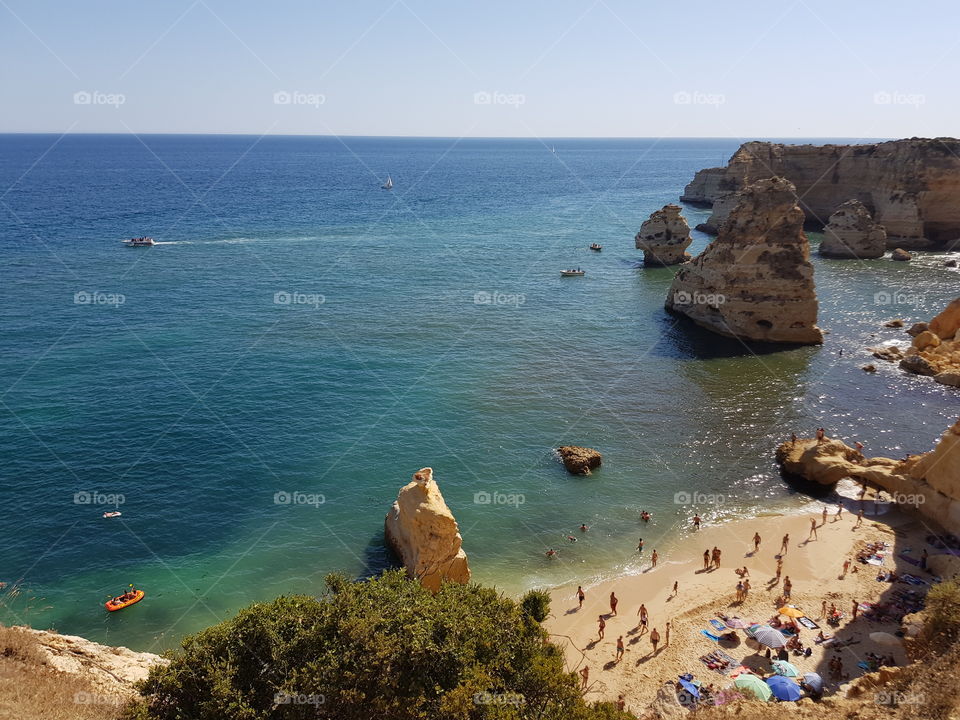 Beach in Summer - Praia da Marinha - Algarve in PORTUGAL