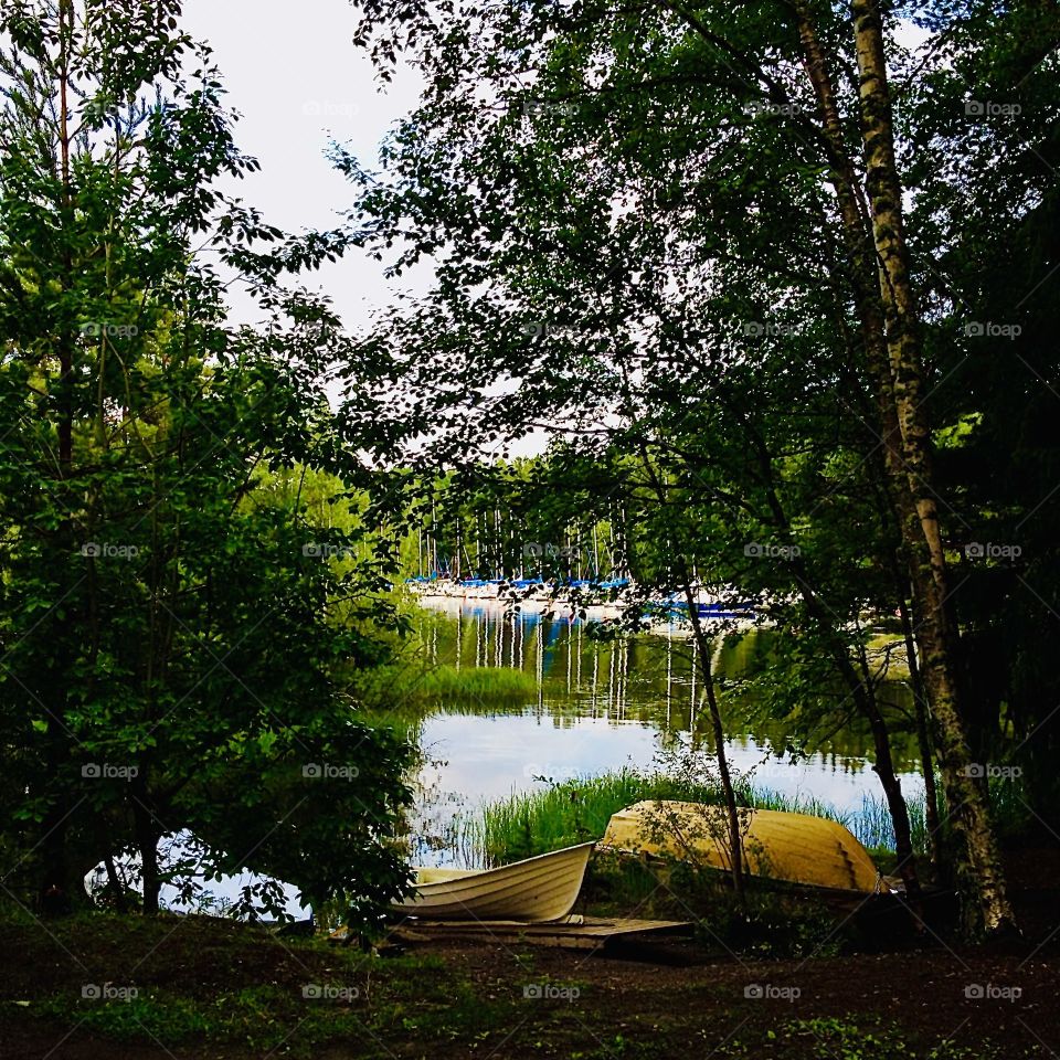 Boats at Näsijärvi lake