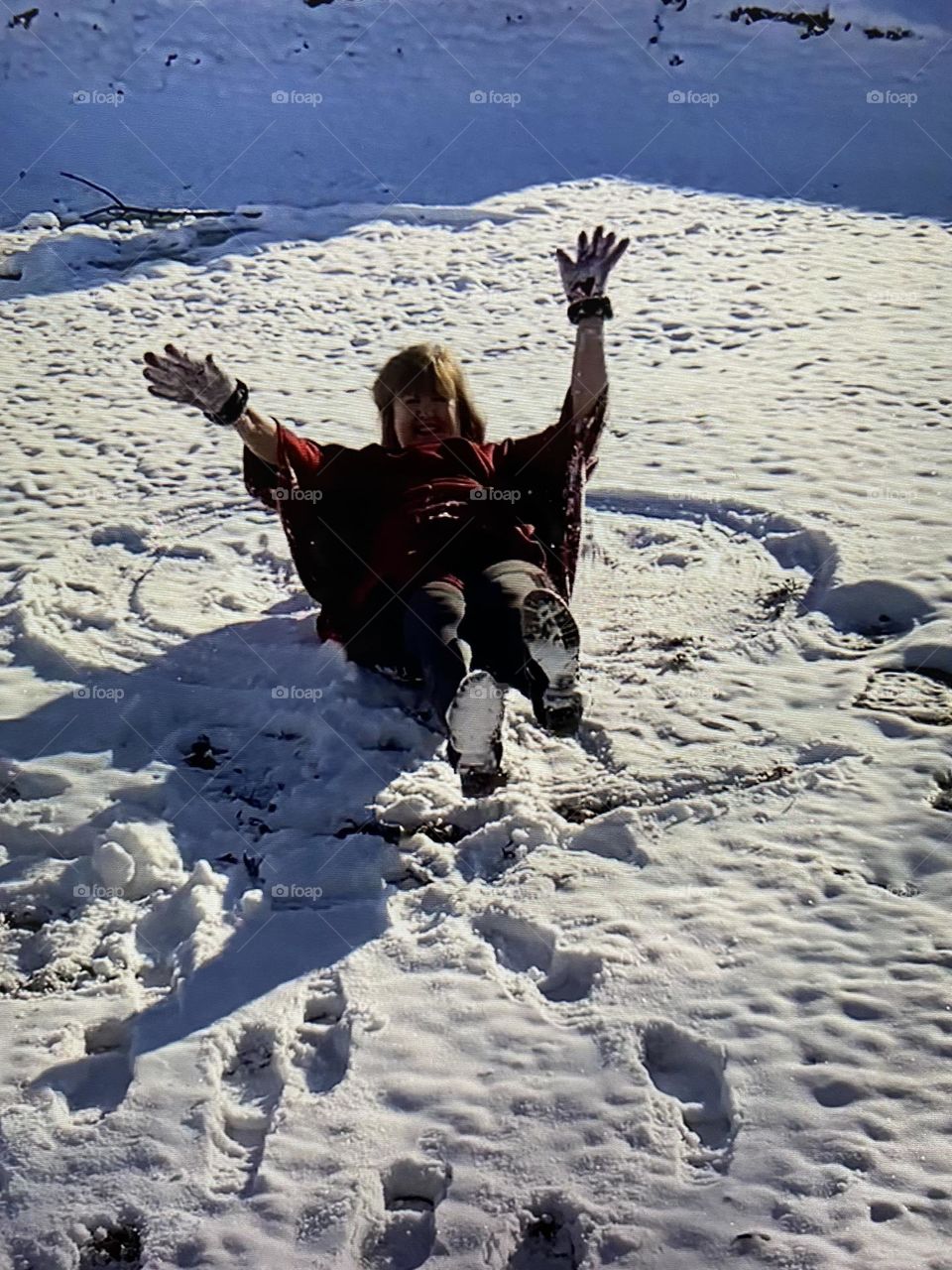 Making Snow Angels in the snow!