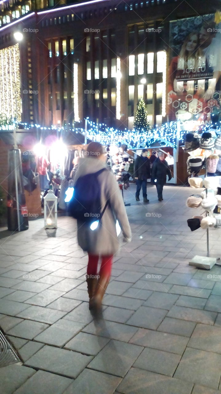 Street before Christmas in Finland