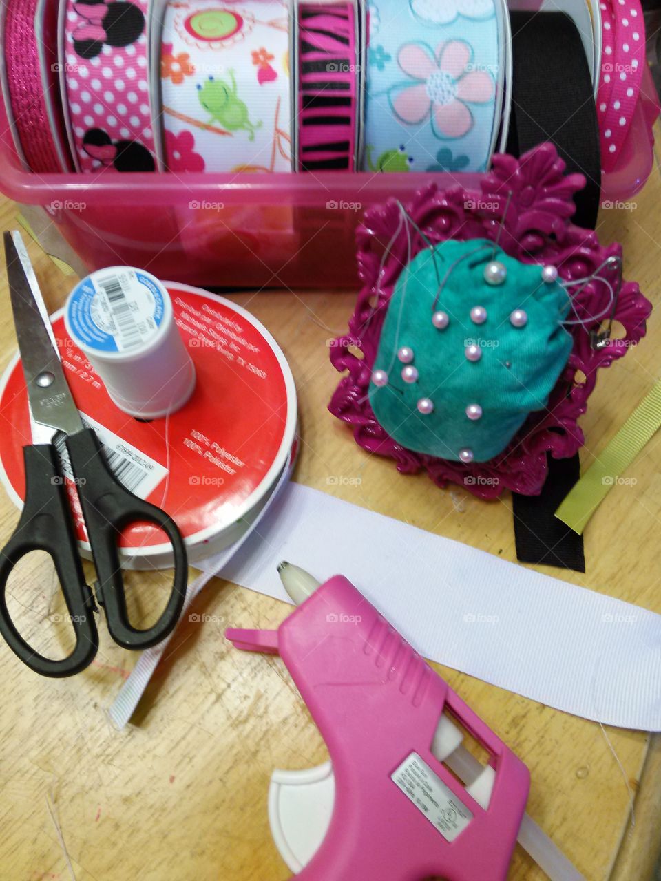 bow making fun. some of my craft supplies