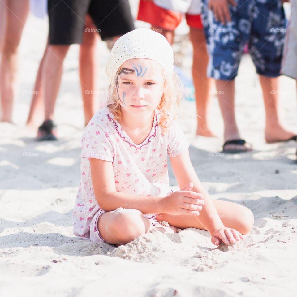 Little girl on the beach