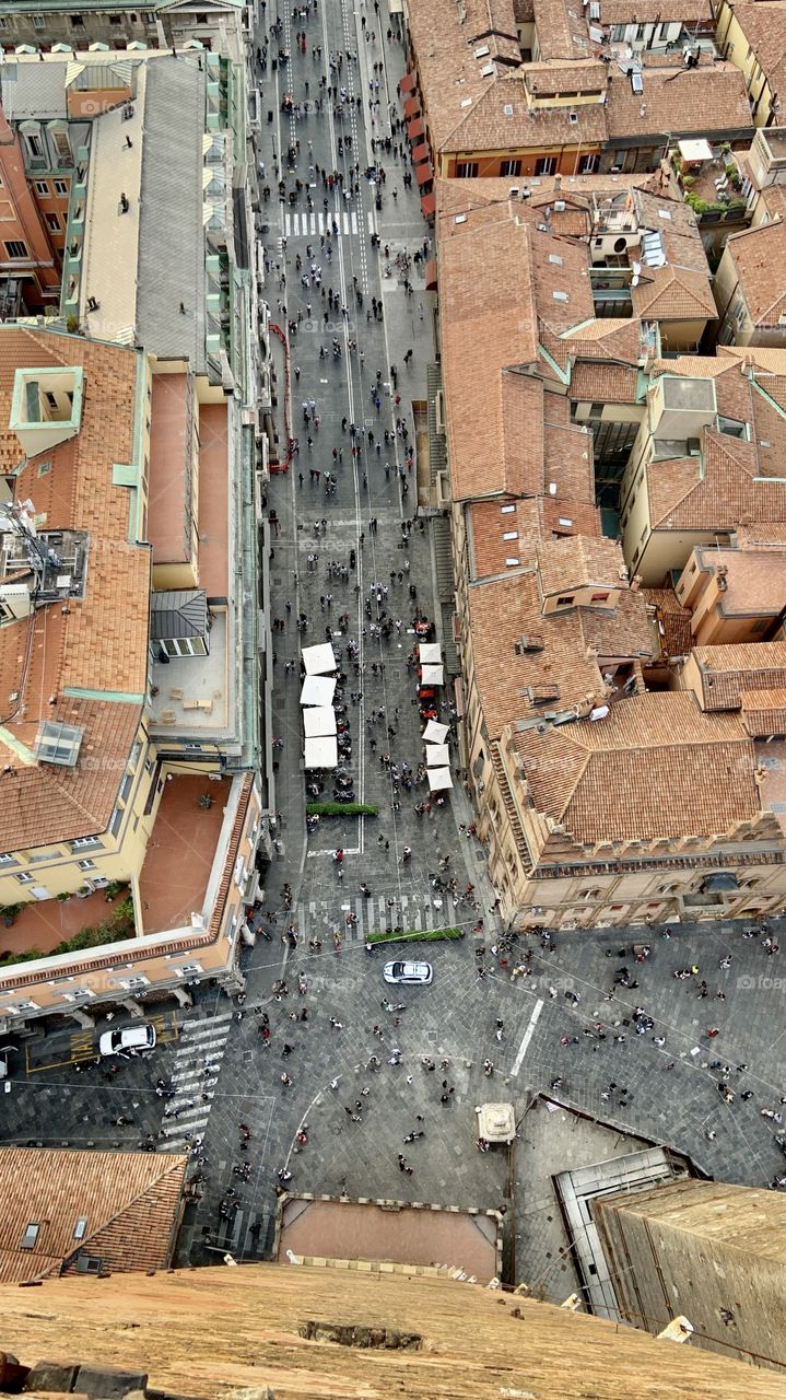 Urban Italian city view from the top . 