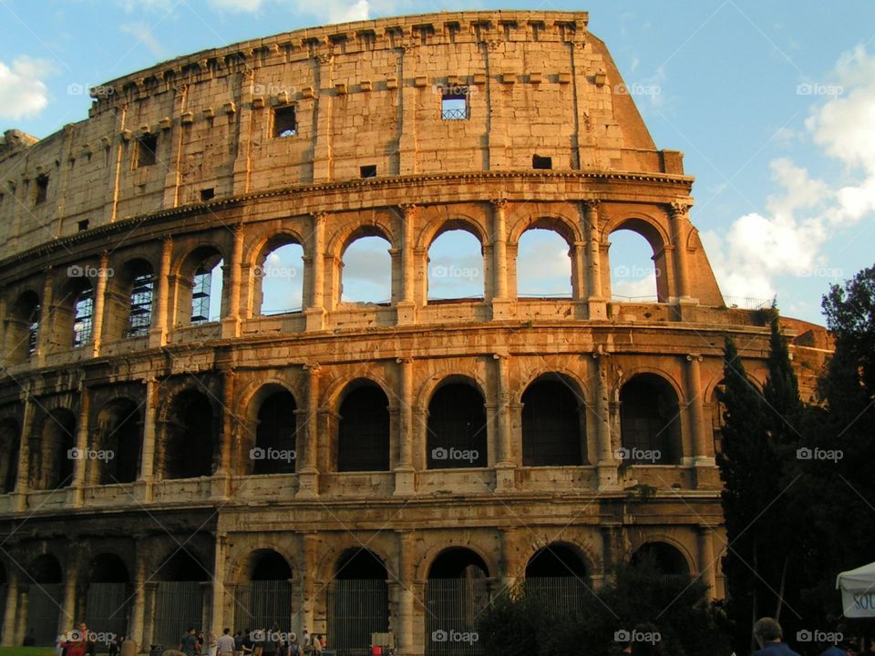 Colosseum, Rome Italy sunset dramatic architecture