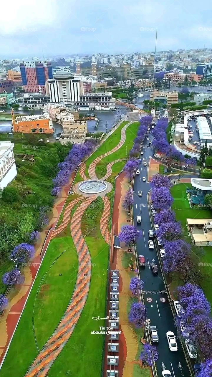 Glory be to God, the magnificent and picturesque view and the natural green trees are a view that is nothing more wonderful than it