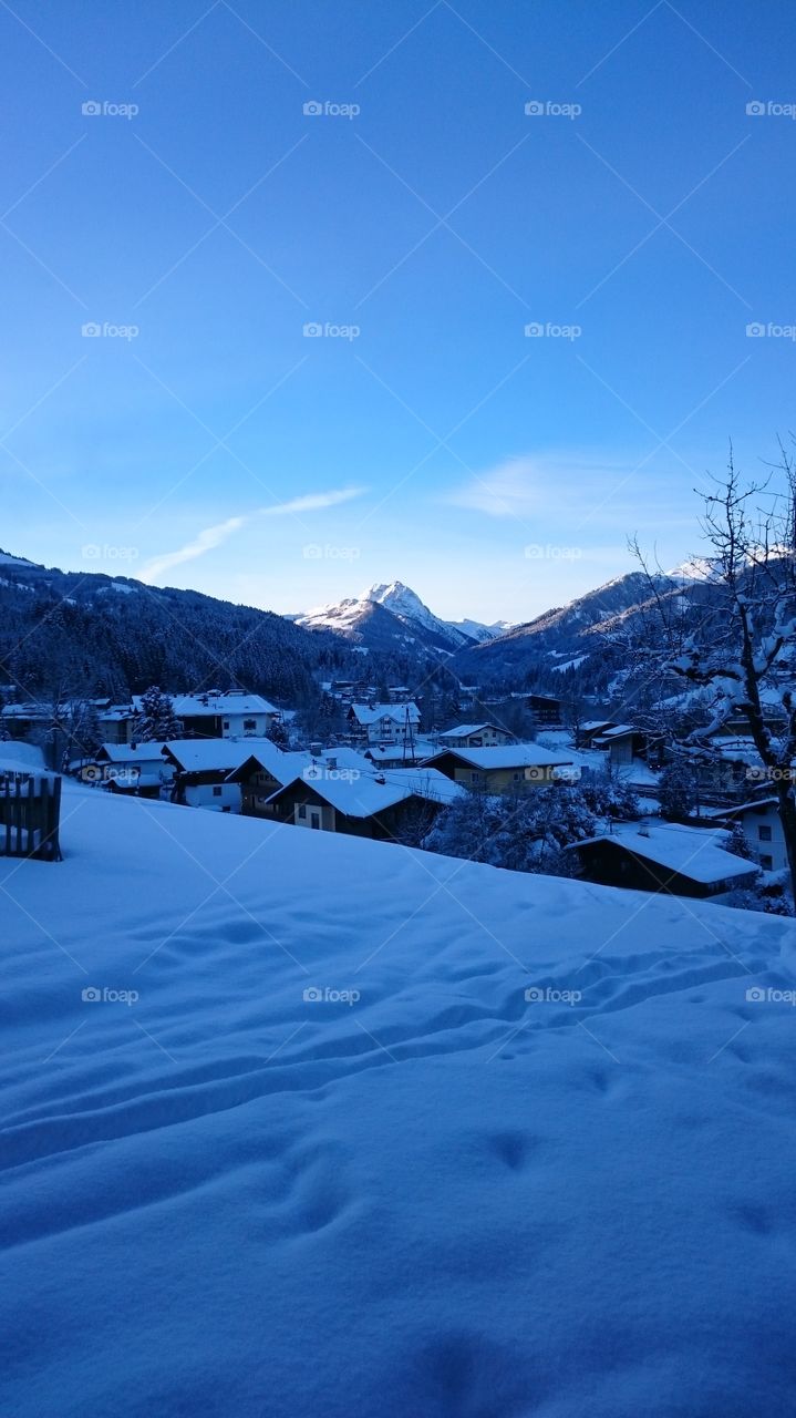 mountain panorama - winter - morning