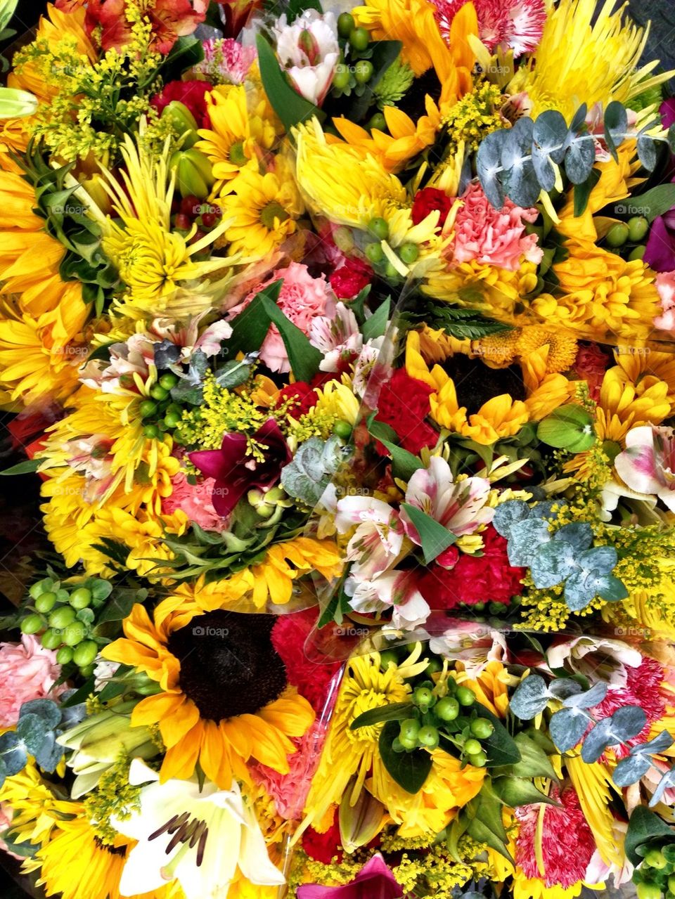 Assortment of flowers for sale