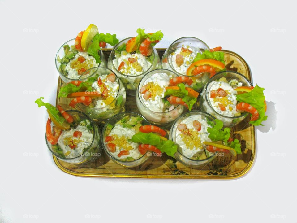 food salad shrimp cocktail еда салат креветочный коктейль