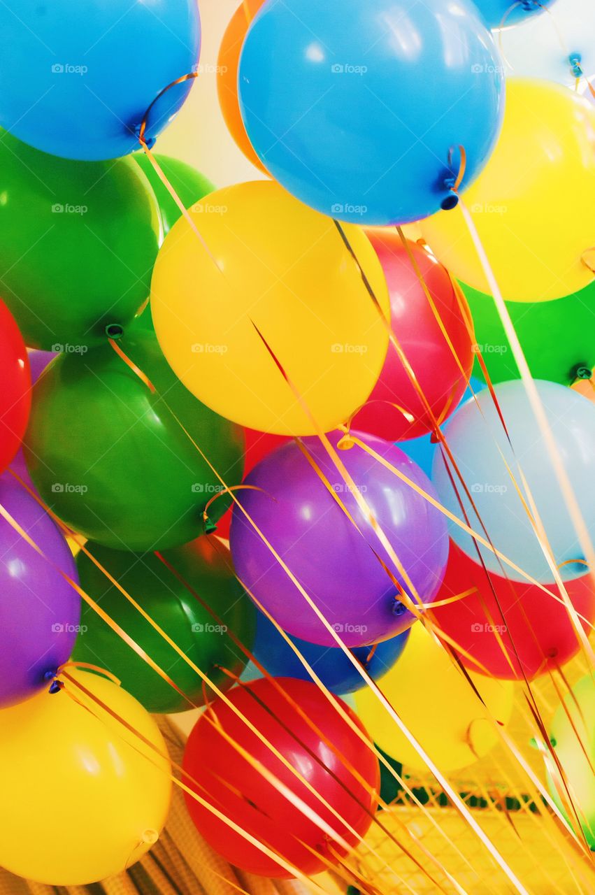 Close-up of multi coloured balloons
